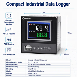 Registratore Dati Digitale <span class=keywords><strong>Mini</strong></span> MPR400A a 4 Canali per Temperatura e Umidità con Display LCD, Registratore Senza Carta OEM/ODM 24VDC RS485 Modbus - Product Image 2
