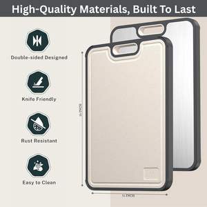 New Product Antimicrobial Double-Sided Titanium Cutting Board Ti Wheat Straw <b>Chopping</b> <b>Block</b> for Kitchen - Product Image 2