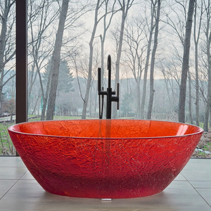 Berdiri bebas mewah 1.7m Resin transparan bening ramah lingkungan 60gal + bak mandi Oval rendam Jepang pengering pusaran buatan - Product Image 5