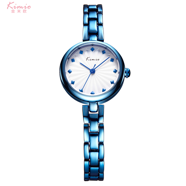 Fashion Alloy Ladies Watch Japan Movement Quartz Watch Wrist Blue Watch Women