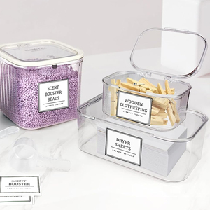 大容量プラスチック製3個パック、ランドリーポッドや乾燥機シート用の石鹸容器 - Product Image 2
