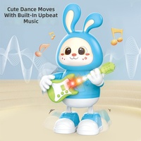 Jouet éducatif pour enfants, lapin guitariste mignon qui s'illumine, joue de la musique, se balance et danse