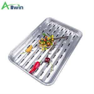 Cestas de aluminio perforadas para asar carne, paquete de 20, 13 <span class=keywords><strong>x</strong></span> 8.6 pulgadas, bandejas desechables de papel de aluminio de grado alimenticio para barbacoa - Product Image 4