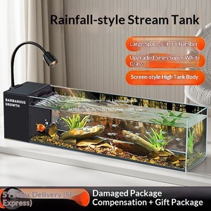 Nieuwe Stream Side Filter Visbak Woonkamer Kleine Desktop Zuurstofproductie Ultrawit Glas Ultrahelder Landschap - Product Image 4