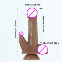 Jouet adulte en silicone Dido avec vibrateurs étanches Sensation de toucher réel et sensation de peau énorme gode pour les couples