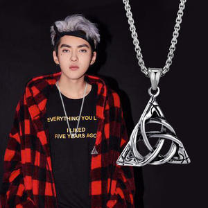 Nuova vendita calda ciondolo in lega <span class=keywords><strong>60</strong></span> <span class=keywords><strong>cm</strong></span> catena in acciaio irlanda <span class=keywords><strong>collana</strong></span> celtica - Product Image 2