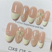 Faux ongles en acrylique ultra-courts, transparents, mignons, souples, à presser, faits à la main, 10 pièces, avec étiquette privée