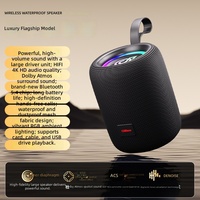 Enceinte sans fil portable d'extérieur, subwoofer étanche, lumière d'ambiance rythmique, système audio avec lecteur de carte