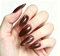 Pigment magnétique en aluminium effet œil de chat 9D marron mocha métallique pour vernis à ongles en gel, salon et manucure DIY