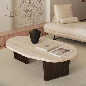 Piccolo tavolino ovale in stile italiano francese Design moderno ispirato all'antica pietra della grotta per spazi tranquilli <span class=keywords><strong>sala</strong></span> <span class=keywords><strong>da</strong></span> <span class=keywords><strong>tè</strong></span> - Product Image 1