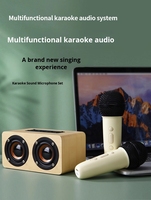 Haut-parleur Bluetooth sans fil H3 rétro avec panneau en bois grainé, pour home cinéma, ordinateur, microphone, caisson de basses, enceintes vintage en bois