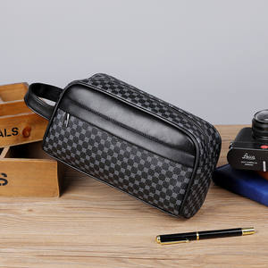 Bolso de Negocios Personalizado de Cuero PU, Bolso de Mano de Lujo, Bolso de Muñeca Impermeable y Resistente al Desgaste con Diseño Geométrico, Bolso Clutch para Hombre - Product Image 5