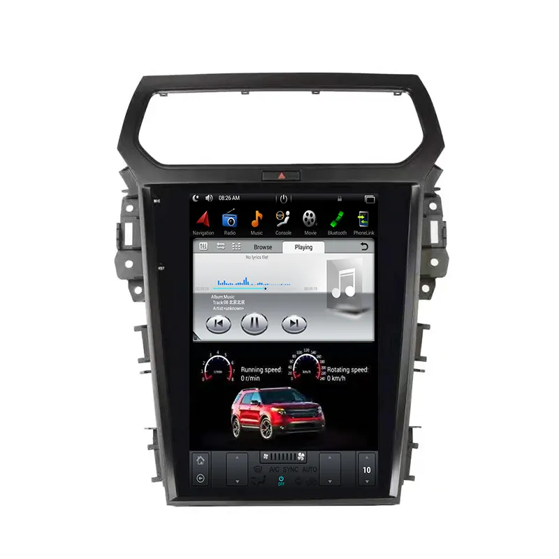 12,1 pulgadas de pantalla Vertical Radio del coche para Ford Explorer 2013, 2014, 2015 - 2019 del coche de Android reproductor Multimedia navegación