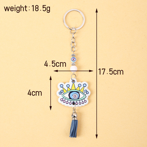 New Design <strong>2026</strong> Religious Modern Stylish Blue Eyes Durable Resin UV Printing Eco-Friendly SG Brand <strong>Keychain</strong> - Product Image 6