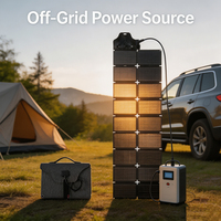Panneau solaire portable pliable OEM D200W monocristallin 36 cellules, gris, 22% d'efficacité, pour le camping et les camping-cars