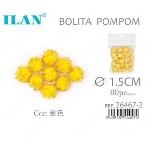 Ilan Bolita Pompom 1.5Cm Oro Decorazioni Artigianali - Product Image 3