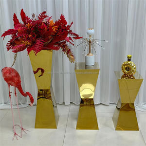 SMOOTH Hot Selling Gold Tall Flower Racks <b>Metal</b> Flower Stands Centerpece for Wedding Decor - Product Image 1