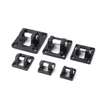 Support de montage double oreille pour vérin pneumatique type CB en fonte peinte noir avec axe à broche