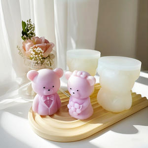 Molde <span class=keywords><strong>de</strong></span> silicona para novia <span class=keywords><strong>de</strong></span> oso, para hacer velas, <span class=keywords><strong>novio</strong></span>, vela perfumada, yeso epoxi, cera <span class=keywords><strong>de</strong></span> soja, decoración del hogar - Product Image 1