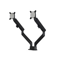Support de moniteur double en alliage d'aluminium réglable en hauteur, capacité 12 kg, vente en gros d'usine, noir, Chine