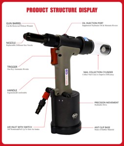 High Quality CX108200H Pneumatic Hydraulic Air Rivet Tool Powerful Pull Force with High Riveting Capacity - Product Image 6