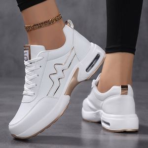 Nouvelles baskets décontractées à plateforme pour femmes 2026, confortables, blanches, à talons épais, chaussures tendance - Product Image 4