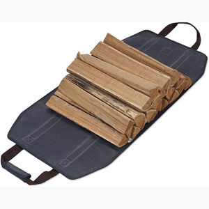 Free Sample Bulk Storage Wood <b>Fireplace</b> Canvas Waxed <b>Holder</b> Bags at Factory Prices for Firewood Carrier Leather <b>Log</b> Carrier - Product Image 3