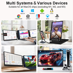 Extensor de Pantalla Triple para Portátil OEM de 15.6 Pulgadas FHD IPS, Plegable, Doble Monitor, Plug and Play - Product Image 4