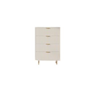 Commode haute à 4 tiroirs de style scandinave, vente en gros d'usine, couleur et taille personnalisables, en bois de pin et fer - Meubles de chambre à coucher - Product Image 1