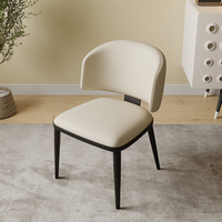 Chaises de salle à manger en PU de style italien, minimalistes, vente en gros directe usine, sièges compacts pour la maison, pièces design haut de gamme avec dossier élégant