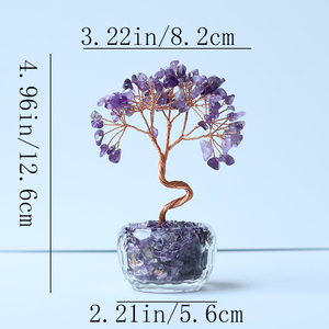 自然なUSBナイトライト彫刻クリスタルラッキーツリーフォーチュンツリー砂利ランプベッドサイド装飾愛をテーマにした室内装飾 - Product Image 2