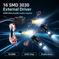 Ampoule LED pour voiture 3030-16SMD 6000K Blanc avec driver externe H8 H11 Feux antibrouillard DRL Feux auxiliaires 12V