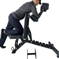 GLB Banc de fitness aux poids réglables Système de musculation domestique multifonctionnel Banc d'haltères pliable et supports