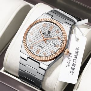 Custom Men's Quartz <b>Watch</b> Big 40mm Dial <b>Waterproof</b> Ultra-Thin Alloy Luxury Business Style Glass High Quality Steel Wristwatch - Product Image 5