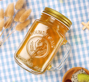 14 oz tùy chỉnh Glass Mason Jar với xử lý và rơm - Product Image 5