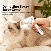 Peigne en plastique pour animaux de compagnie avec pulvérisateur pour démêler et éliminer les poils, adapté aux grands chiens et aux chiens de type Teddy, avec râteau pour sous-四rê.