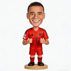 Statuetta Personalizzata Fatta a Mano Bobble Head in Resina Artigianale Giocatore di Calcio Jamal Musiala Bobble Head Statuetta Figurina - Product Image 1