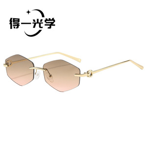 Frameless Polygonal <b>Sunglasses</b> UV400 Light Weight Unisex - Product Image 4