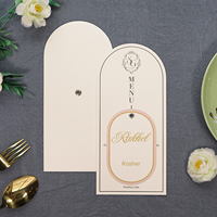 Folletos DE BODA DE MARFIL personalizados, tarjetas de menú de pastel de cena de boda con texto de lámina dorada para ceremonia de boda y decoración de mesa de recepción