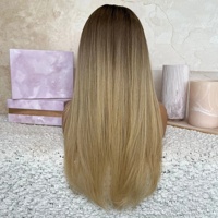 Peluca de Cabello Humano 100% con Cutículas Alineadas, Sin Pegamento, Lisa, con Línea de Cabello Pre-arrancada, Nudos Pre-decolorados, Encaje Pre-cortado, Lista para Usar para Mujeres