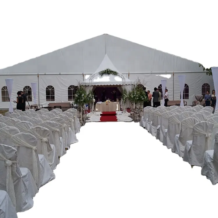 Tende per eventi di lusso da 500 persone tendone per feste di matrimonio all'aperto con rivestimento decorativo in vendita tenda da sposa