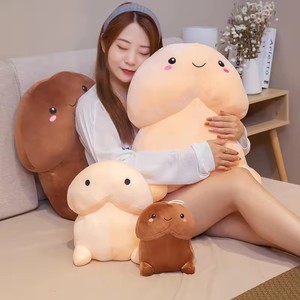 Juguete de almohada con forma de pene falsificado de felpa súper suave, decoración divertida de novedad para fiestas, bromas, relleno de algodón PP ODM - Product Image 3