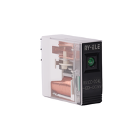 RY-ele Set Soket Relay Elektromagnetik Otomatis AC 8pin 16A 250VAC RX1CO-D24L& RX1COF yang Dapat Disesuaikan, Tertutup, Ukuran Mini, Umum