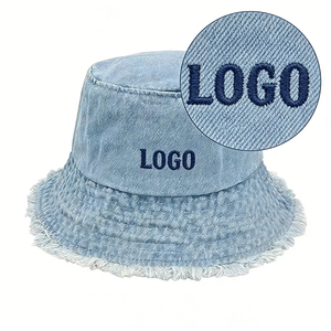 Chapeau Bob en Jean Unisexe Personnalisé à <span class=keywords><strong>Large</strong></span> Bord, Protection UV, Logo Brodé Personnalisé, Pliable, Pêche, Fête, Extérieur, Décontracté, Quatre Saisons - Product Image 1