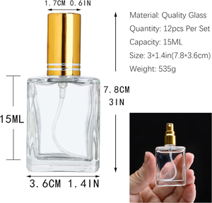 Botellas de spray vacías Contenedor recargable Atomizador de perfume Pulverizador de niebla fina de vidrio - Product Image 4