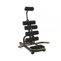 Banc d'entraînement abdominal réglable noir pliable avec cadre métallique pour exercices de gainage à domicile