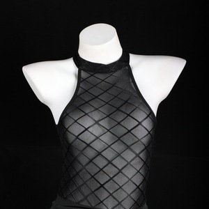 Sexy Mesh Bodysuit Halter Neck Sheer Bodycon Lingerie Club Dress 8073 - Product Image 1
