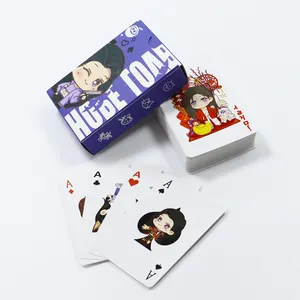 Fabrik benutzer definierte Drucks piel karte Animations muster Werbung Poker Spielkarten Großhandel billige Papier Spielkarten Spiel