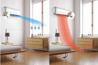 Pour une utilisation à domicile et en hôtel, climatiseur mural split à inverter de 12 000 BTU avec réfrigérant R32 et télécommande WiFi