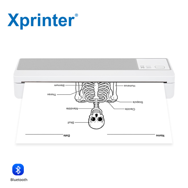 Xprinter P83C Mini Pocket Printer 53-216mm Media Width Mobile Printer Bluetooth Thermal A4 Printer